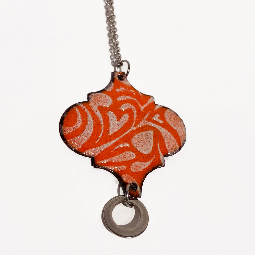 Orange Moroccan Dangle Necklace