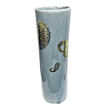 Load image into Gallery viewer, Paisley Cylinder Vase With Gold Decal
